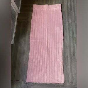 NWOT Abercrombie ROSE PINK Ribbed Knit Midaxi Skirt